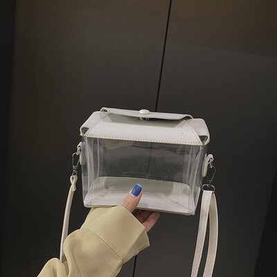 

Tailored Fashion Lady Personality Transparent Jelly Chain Shoulder Wild Messenger Bag