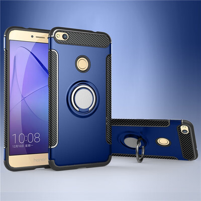 

Back Cover For Huawei P8 Lite 2017 Case Car Holder Stand Hard PC Silicon Ring Suction Bracket Celulars Fecoprior