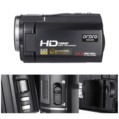 

ORDRO HDV-F5 1080P Full HD 30" Rotatable Touch Screen LCD Digital Video Camera Recorder Camcorder DV DVR 24MP 16X Digital Zoom An