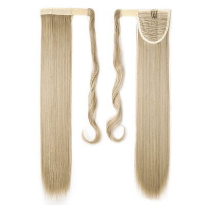 

Long Straight Ponytail Extension Wrap Around Synthetic Hair Extensions One Piece Hairpiece Pony Tail Extension for Women