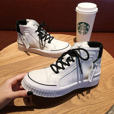 

Girls with high-heeled shoes wear a new Korean version of INS in autumn with round tips&thick soles&small white shoes