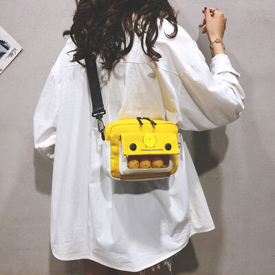 

Internet celebrity ins wind canvas bag female summer new small bag oblique satchel cute girl student one shoulder bag