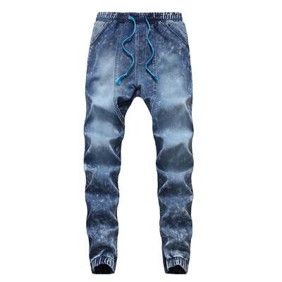 

Gobestart Mens New Fashion Casual Denim Straight Trouser Drawstring Jeans Long Pants