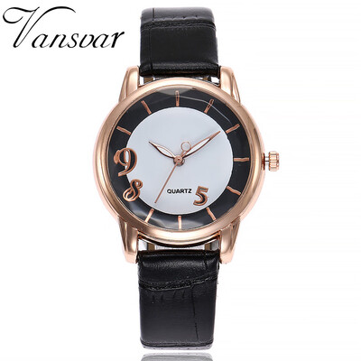 

Vansvar Womens Clock Quartz Leather watch New Fashion Ladies Wristwatches Analog Quartz Watch relogio feminino reloj mujer 533