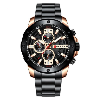 

CURREN 8336 Man Quartz Wristwatch Luminous Date Display 110 Second Minute Second Chronograph Dial Stainless Steel Watchband Male