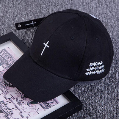 

2019 Fashion Hip Hop Baseball Cap Canvas Casual Letter Embroidery Cross Sun Hat for Men Women Adjustable