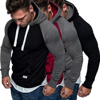 

UK Men&39s Fleece Hoodie Hooded Pullover Sweatshirt Overhead Top Plain Warm Jumper