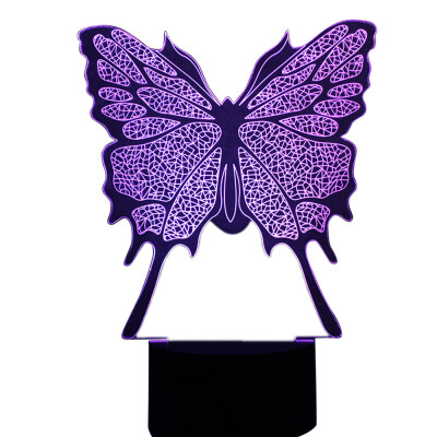 

Tailored Butterfly 3D LED Night Light Lamps 3D Optical Illusion 7 Colors For Home