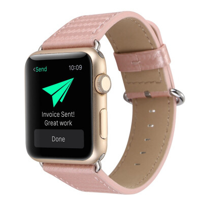 

Gobestart Carbon Fiber Leather Strap Replacement Watch Band For Apple Watch 42mm