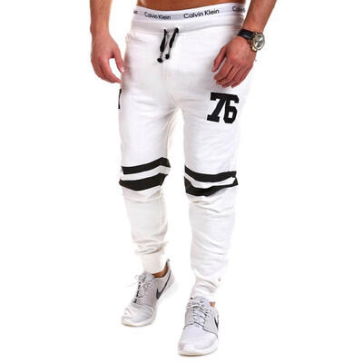 

Digital Numbers Letters Print Elastic Drawstring Waist Mens Pants Cotton Long Pants Trousers For Casual Sports Running