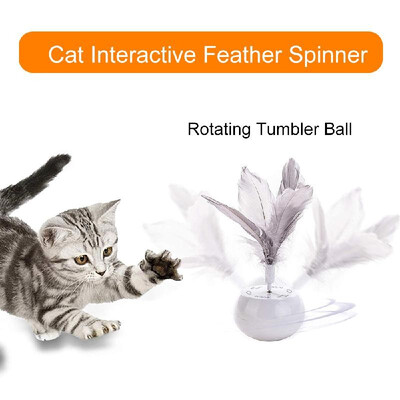 

Cat Interactive Rotating Tumbler Ball Feather Spinner for Cat Kitten