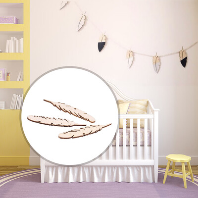 

Greensen 50PcsBag Feather Wood Crafts For Wall Wedding Party Room Decoration Accessories DIY