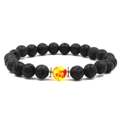 

8 mm Natural Stone Energy Volcanic Stone Chakra Yoga Manual Flanging Bracelet Unisex Pair Bracelet Jewellery Hot Gift