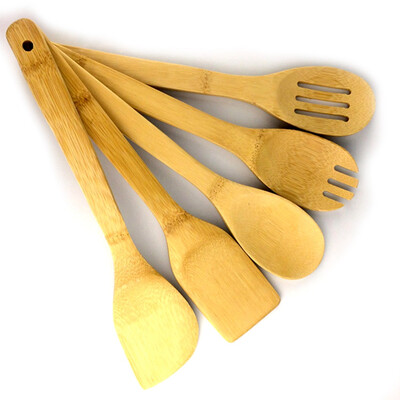 

Bamboo Wooden Kitchen Tools Spatula Spoon Bamboo Turners Utensil Set Cooking Turners