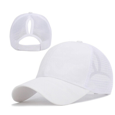 

7 Colors Ponytail Mesh Baseball Cap For Women Girls Summer Fashion Casual Cotton Camo Sun Hats