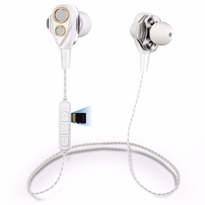 

Bluetooth headset ear phone Plug-in headphones Double acting coil Sport Wireless Headphone In-Ear Headset with Mic earphone