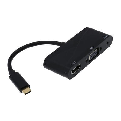 

Portable USB31 Type-C to VGA USB HDMI 35mm Audio Jack Converter Cable