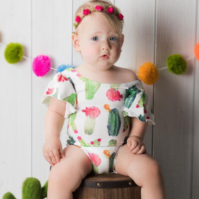 

Newborn Infant Baby Cactus Printed Rompers Bodysuit Playsuits Clothing Outfit