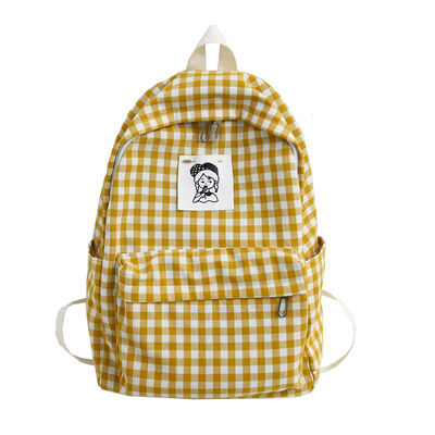 

Ins wind bag Korean high school students campus simple Mori Joker ancient feeling girl Plaid backpack