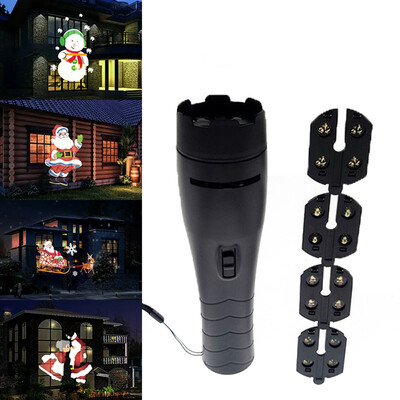 

〖Follure〗LED Projector Flashlight Landscape Outdoor Xmas Party Garden Film Lamp 4 Pattern