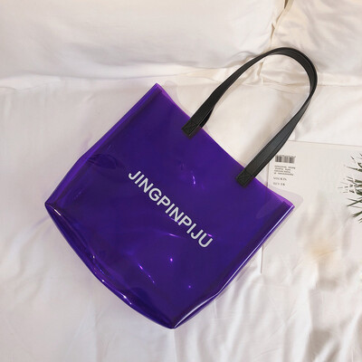 

Tailored Fashion Girl Transparent Jelly Large Capacity Shoulder Bag Beach Bag Handbag