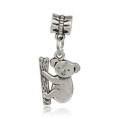 

Large Hole Tibetan Style Koala Alloy European Dangle Beads Antique Silver 31mm Hole 5mm