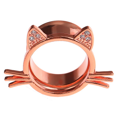 

1 Pair 6-25mm Stainless Steel Diamond Cat Style Ear Tunnels Plugs Expander Ear Piercing Flesh Tunnel
