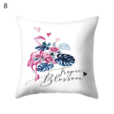 

Fashion Flamingo Flower Pillow Case Cushion Cover Home Office Cafe Decoration