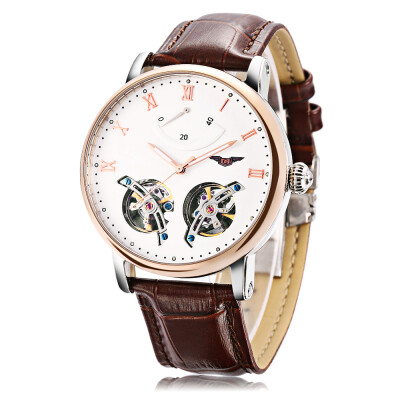 

GUANQIN GJ16046 Male Auto Mechanical Watch Luminous Hollow Movt Men Wristwatch