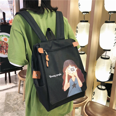 

Insfeng schoolbag female Korean version of senior high school students antique Fashion Shoulder Bag Computer Backpack