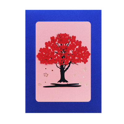 

Creative 3D Kapok Flower Handmade Greeting Card Holiday Valentines Day Gift