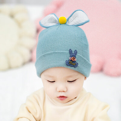 

2019 autumn&winter babys babys babys knitted pure cotton cover bow rabbit cartoon cute babys hat