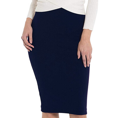 

Roseonmyhand Womens Elastic Waist Stretch Bodycon Solid Color Formal Pencil Skirt