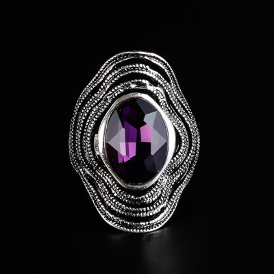 

Fashion Cute Stainless steel female ring Filled Hollow Big Ring Ladies Finger Jewelry Gift 2019