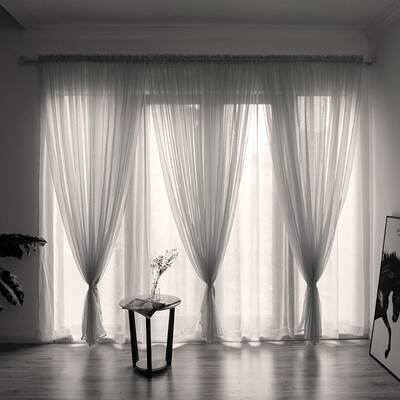 

Siaonvr Leaves Sheer Curtain Tulle Window Treatment Voile Drape Valance 1 Panel Fabric