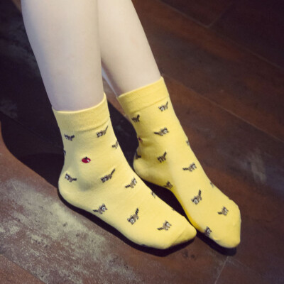 

Women New Cotton Cute Animal Socks All Season Fashion Cartoon Solid Color Socks