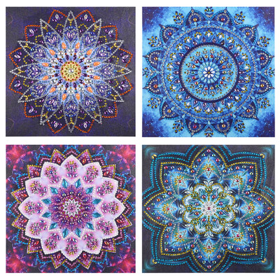 

Siaonvr 4PcsSet Special Shaped Diamond Painting DIY 5D Partial Drill Cross Stitch Kits