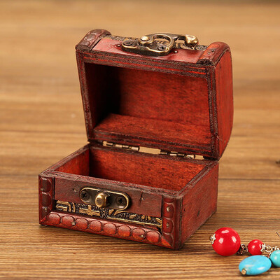 

〖Follure〗Jewelry Box Vintage Wood Handmade Box With Mini Metal Lock For Storing Jewelry Treasure Pearl