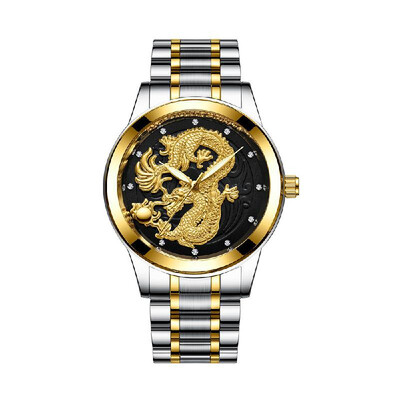 

Dragon&Phoenix Couple Watch His-and-hers Watches Waterproof Luminous Ultra-thin Quartz Watch for Men Women with Leather Strap