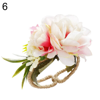 

Adjustable Wedding Bracelet Bridesmaid Bride Flower Open Hand Wrist Corsage Gift