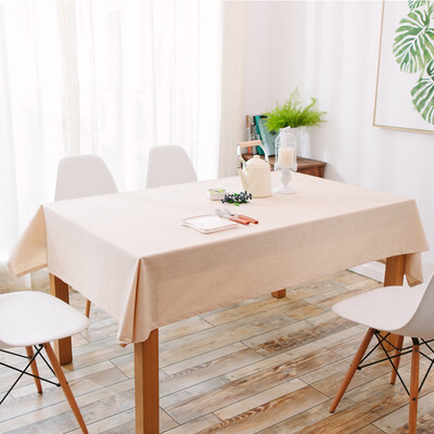 

Waterproof linen cotton&linen coffee restaurant table cloth cloth tea table plain solid color rectangle protection ironing tab