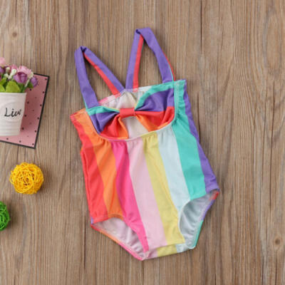 

Newborn Infant Baby Girl Rainbow Bikini Swimwear Swimsuit Summer Bathing Suit