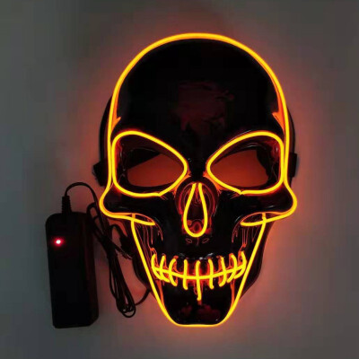 

Skull Mask Halloween Party Masque Masquerade Masks Neon Maske Light Glow In The Dark Mascara Horror Maska Glowing Masker Purge