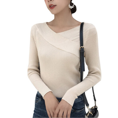 

Women Sexy V-Neck Sweater Long Sleeves Pullover Autumn Winter Shirt Fashion Jumper