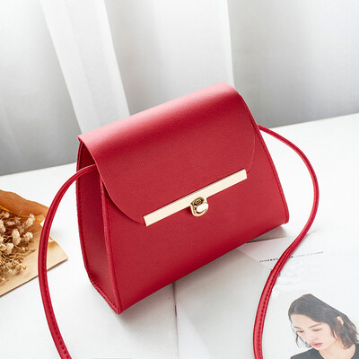 

Tailored Women Fashion Pure Color Leather Messenger Shoulder Bag Chest Bag