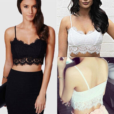 

New Women&39s Bralette Lace Blouse Vest Crop Top Tank Tops Padded Bra Bustier