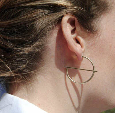 

2019 New Fashion Simple Gold Color Silver Geometric Big Round Earrings for Women Circle Drop Earrings Statement Brincos Jewelry