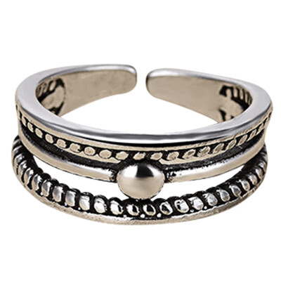 

Multi-Layer Winding Twist Retro Opening Hollow Ring Silver Ladies Ring