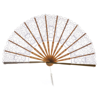 

Siaonvr Best Chinese Style Dance Wedding Party Lace Silk Folding Hand Held Flower Fan