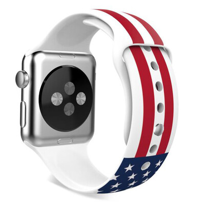 

〖Follure〗US Pattern Sports Silicone Bracelet Strap Band For Apple Watch Series 12 42mm